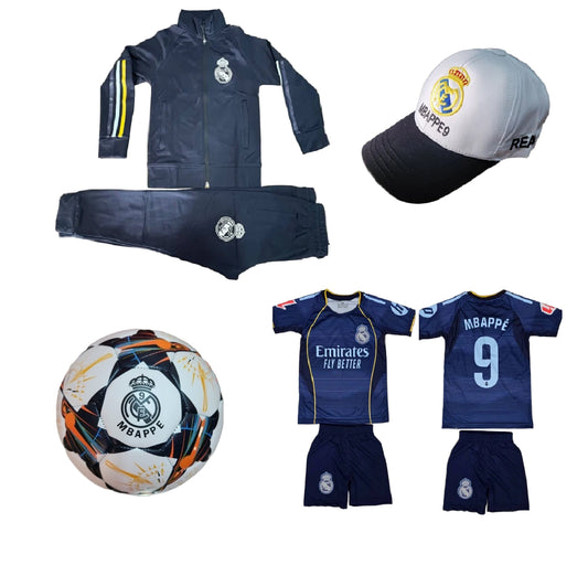 Детска футболна Екипировка на Мбапе 9 Тъмно-син Реал Мадрид, за 10г. СЕТ