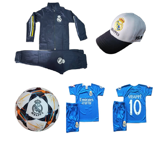 Детска футболна Екипировка на Мбапе 10 Син Реал Мадрид, за 8г. СЕТ