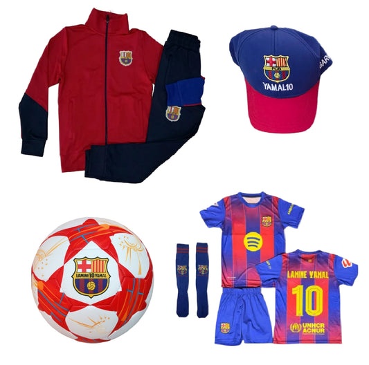 26г Детска футболна Екипировка на Ямал Барселона, за 6г. СЕТ Червен Lamine Yamal 10