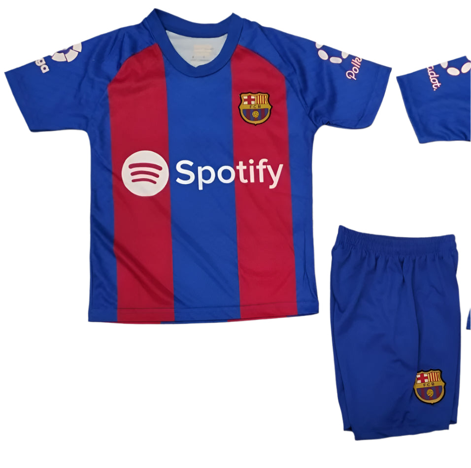 Детски спортен екип на Меси 10, футболен MESSI 10 BARCELONA Син 2024