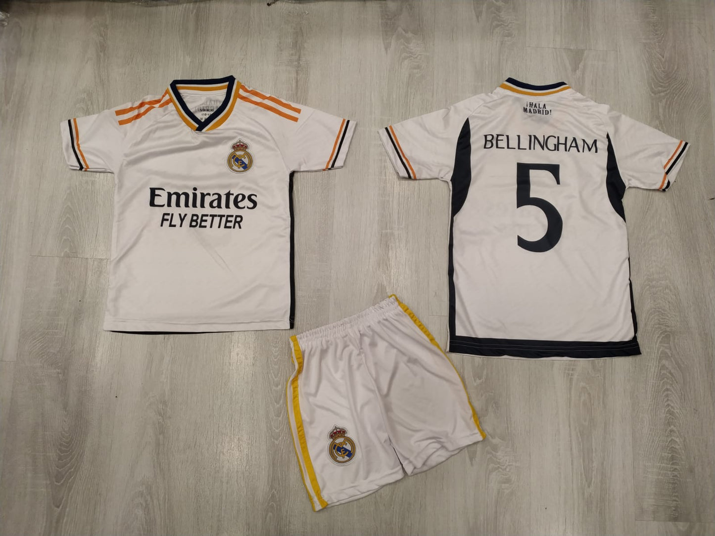 Детски спортен екип на Джуд Белингам 5, Тениска Шорти Bellingham REAL MADRID Бял 2025