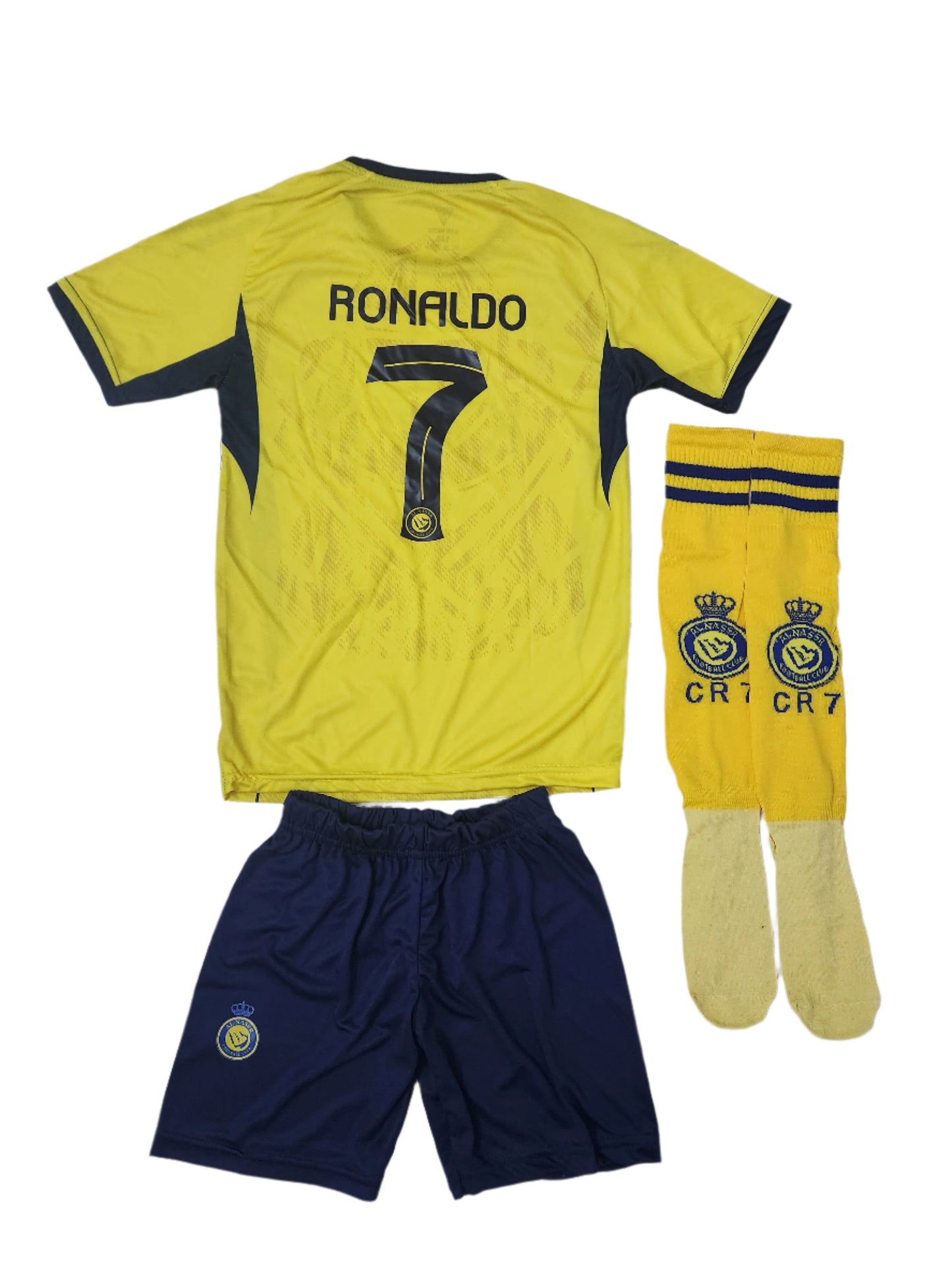 2026 CR7 НОВИЯ Детски футболен екип на Роналдо 7, Жълт RONALDO Al Nassr
