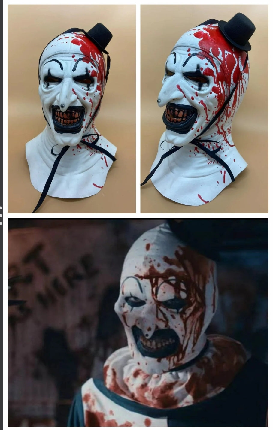 Halloween MASK CLOWN Horor Маска за Хелоуин Страшна маска Бял Клоун