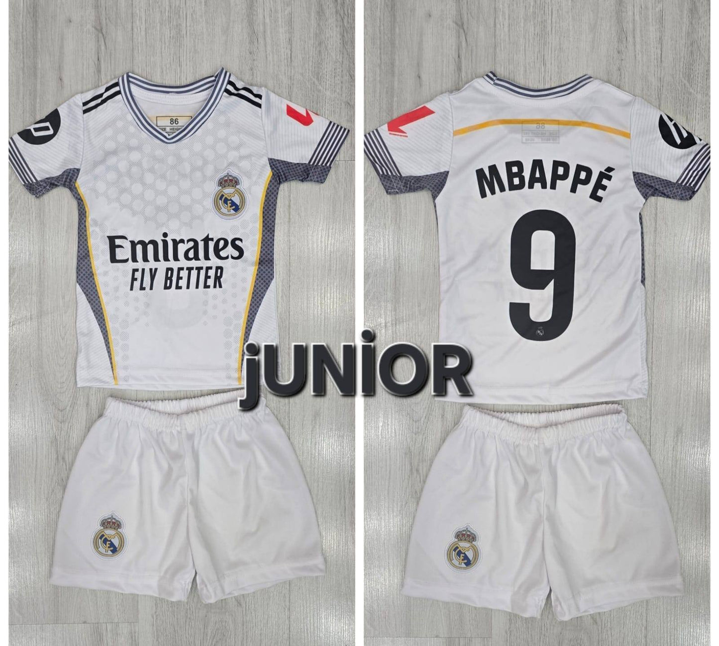 Бебе спортен екип на Мбапе 9 Реал Мадрид, Комплект в Бял цвят 2026 Mbappe