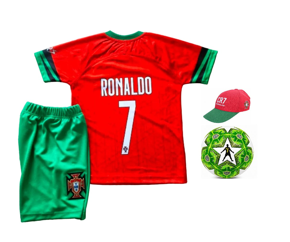 CR7 Детски Екип Роналдо, Португалия сезон 26 + Шапка + Топка | Комплект 2026