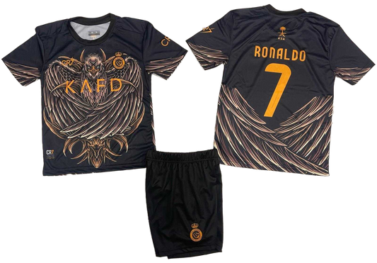 Детски спортен екип на Роналдо 7,  CR7 Черен  с чорапи 25/26 RONALDO