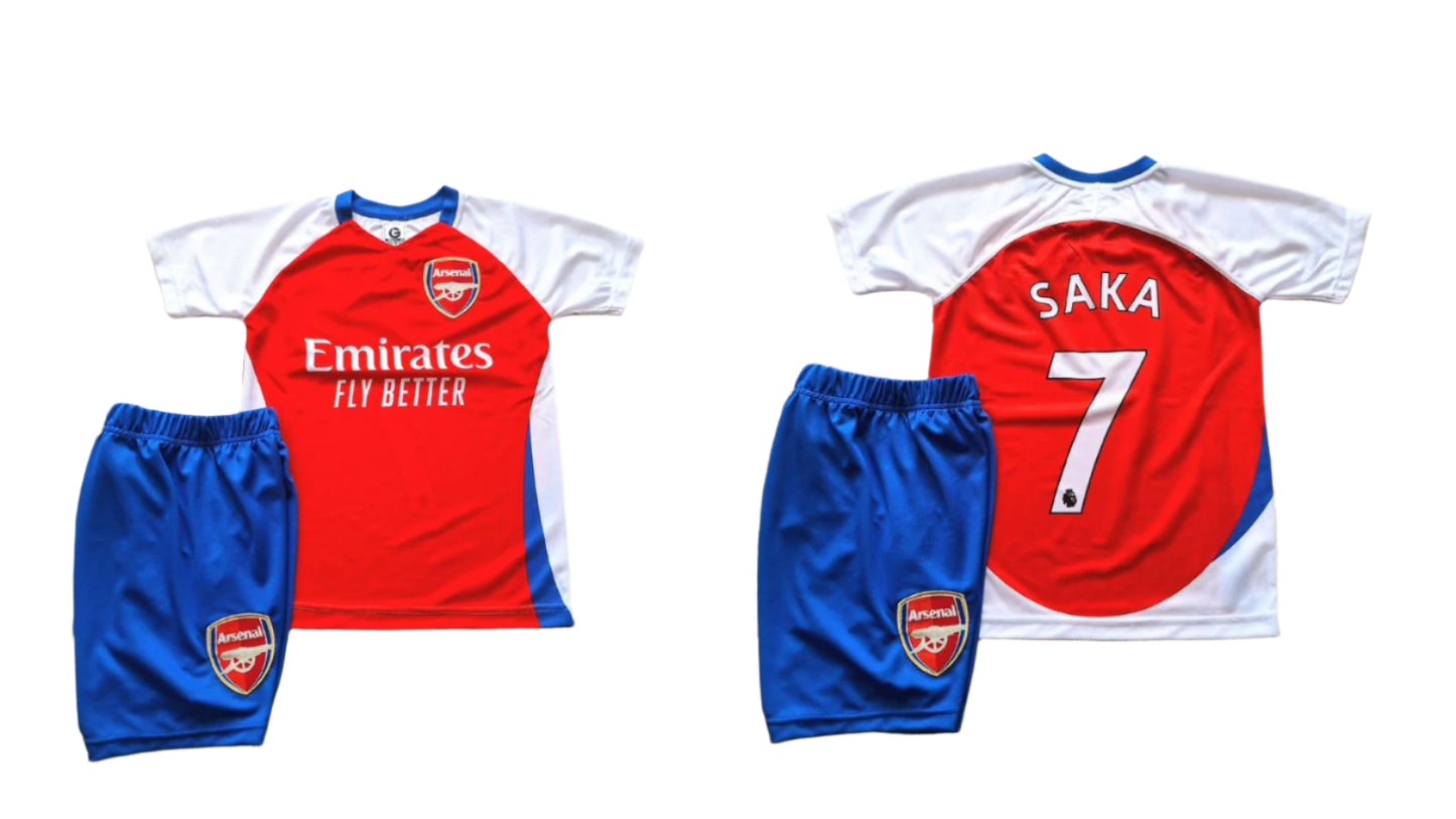 Детски спортен екип на Букайо Сака 7 с шорти, SAKA Arsenal 2025 Арсенал