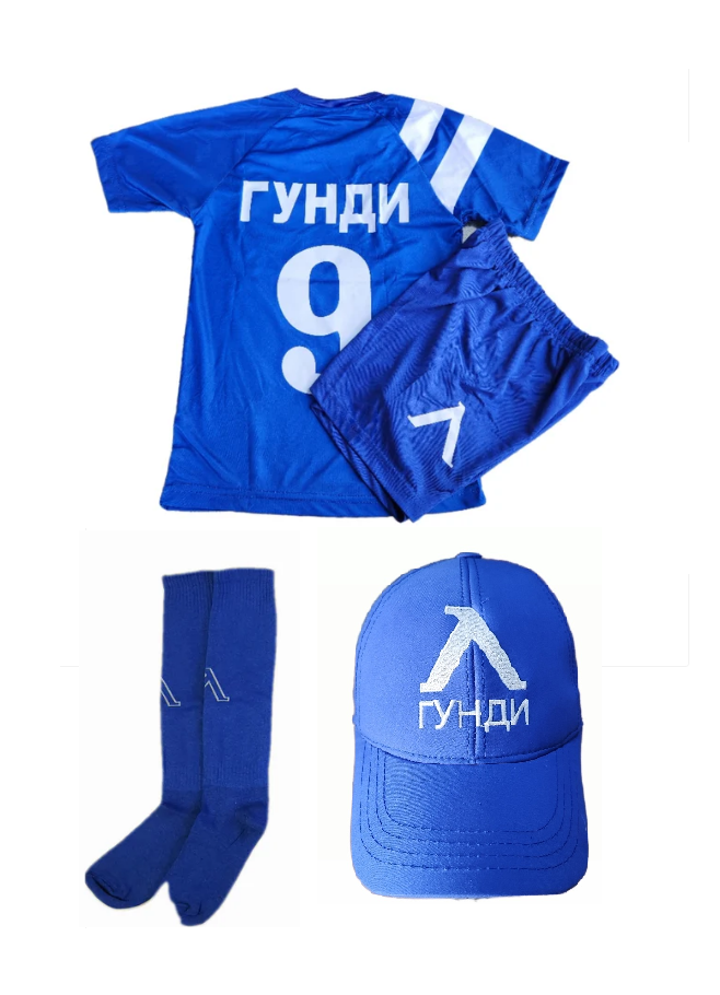 Детски спортен екип с чорапи на Гунди 9 ЛЕВСКИ 2025 ПАЛМС, Син цвят