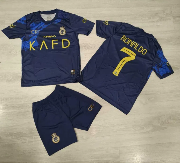 2026 Детски спортен екип на CR7.BG Роналдо 7, ЧЕРЕН футболен с чорапи RONALDO AL NASSR