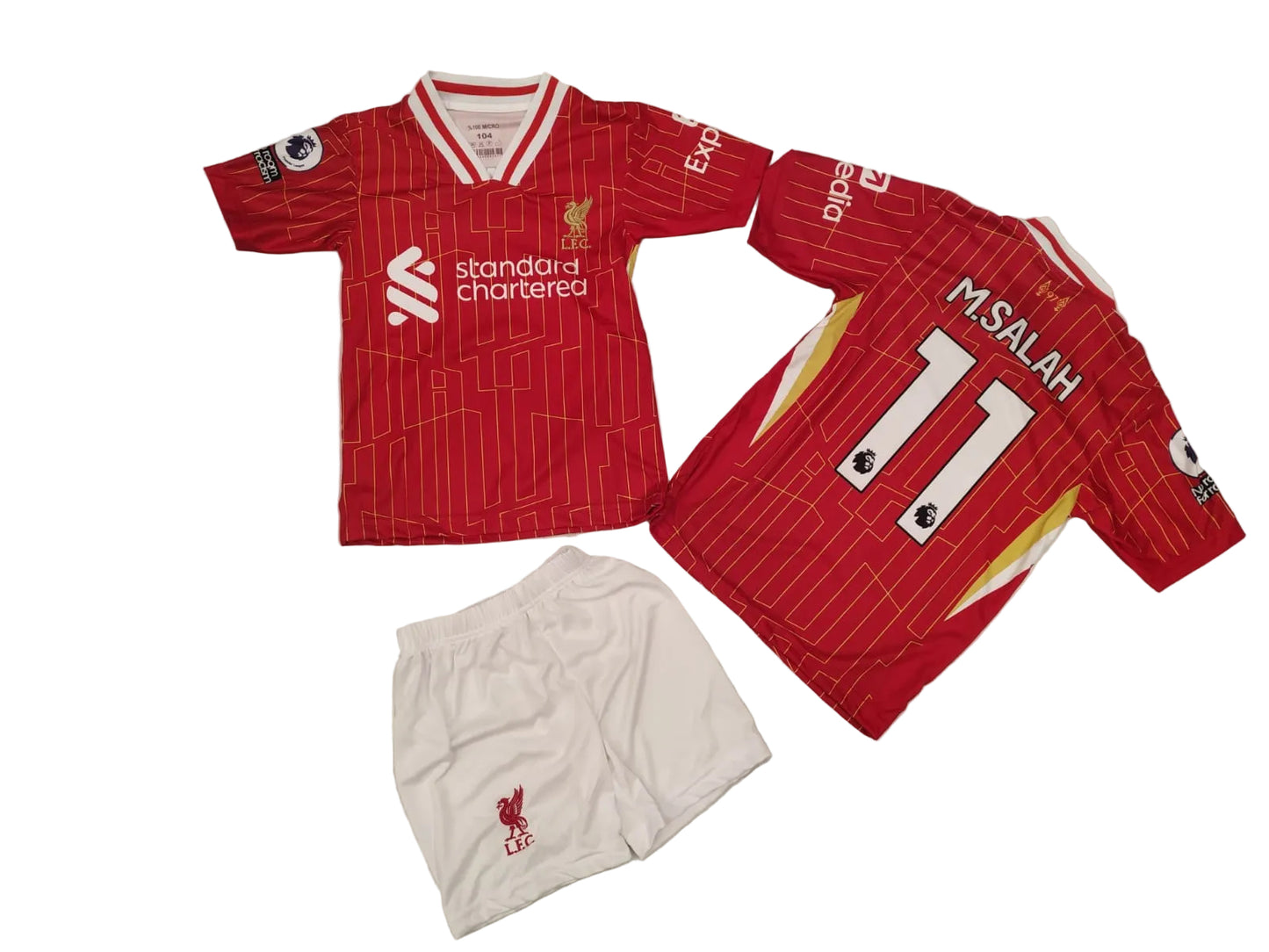 Детски спортен екип на Салах 11, футболен с чорапи SALAH Liverpool Червен 2025