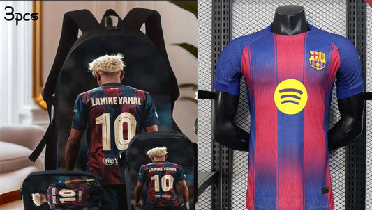 Комплект Раница от 3 части + Екип Lamine Yamal Ямал Барселона Титулярен