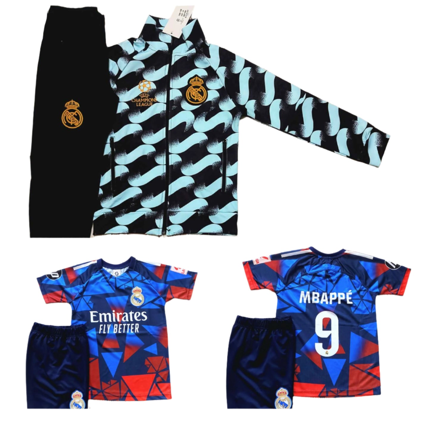 Детски спортен екип на Мбапе 10, Син Спортен суитчър и анцуг MBAPPE 10 Real Madrid