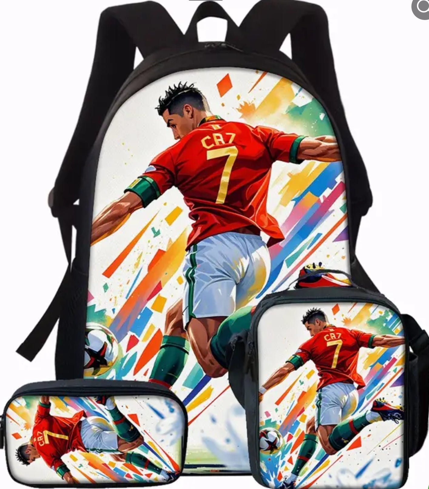 Футболна Ученическа Раница син RONALDO 7 СЕТ Чантичка, Несесер 2025