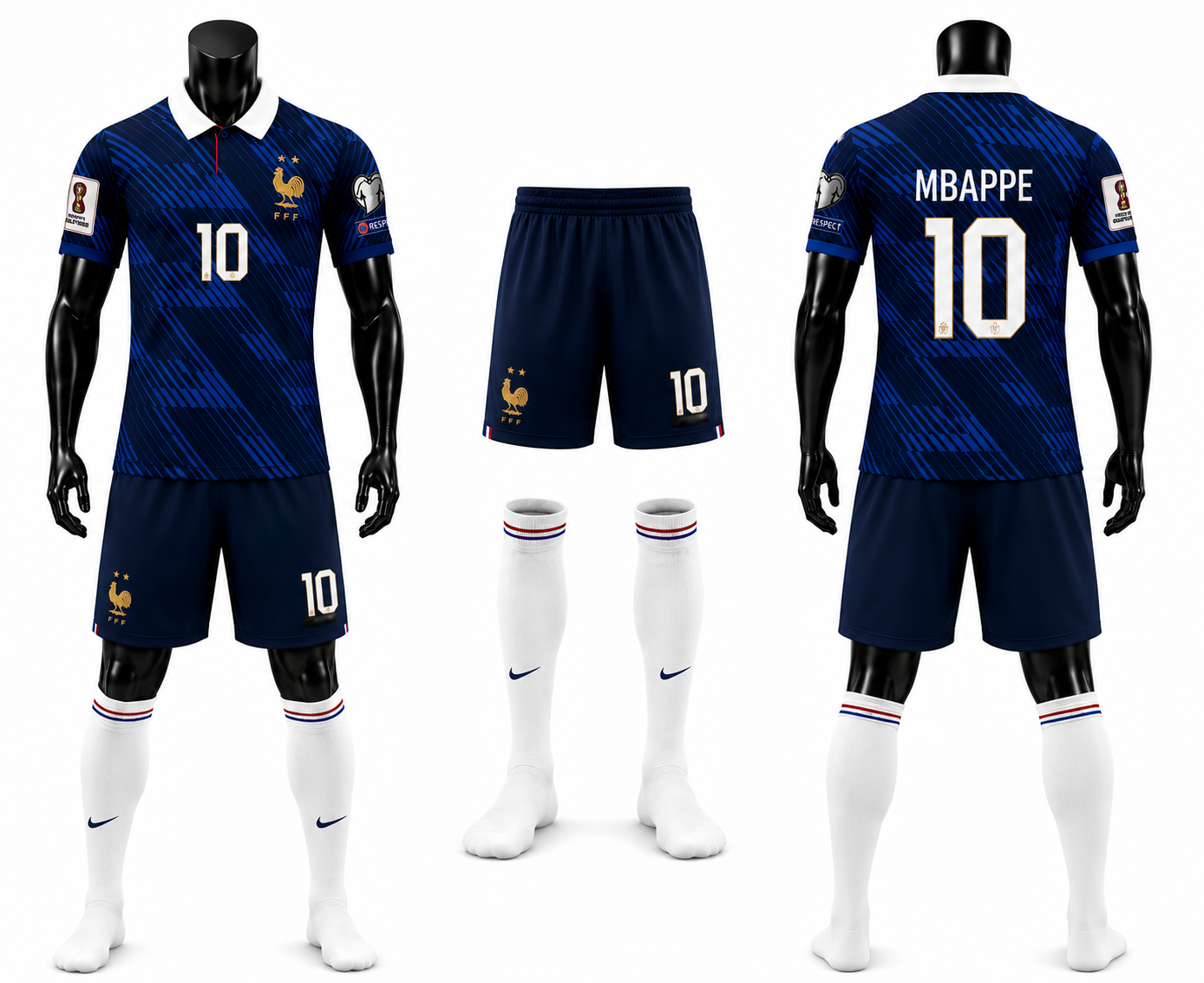FIFA 26 Детски футболен спортен екип на Франция Мбапе 10, футболен MBAPPE 10 FRANCE Тениска + шорти