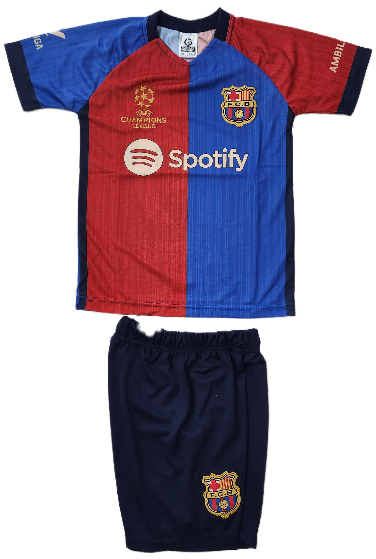 Champions Legue Детски спортен екип на Ламин Ямал 19 Барселона с Чорапи 2025 син цвят