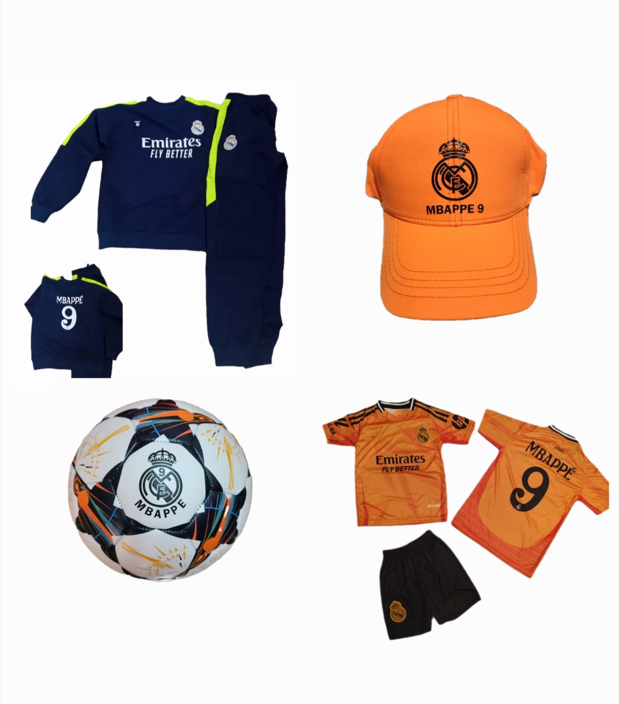 Детска футболна Екипировка на Мбапе 10 Син Реал Мадрид, за 8г. СЕТ