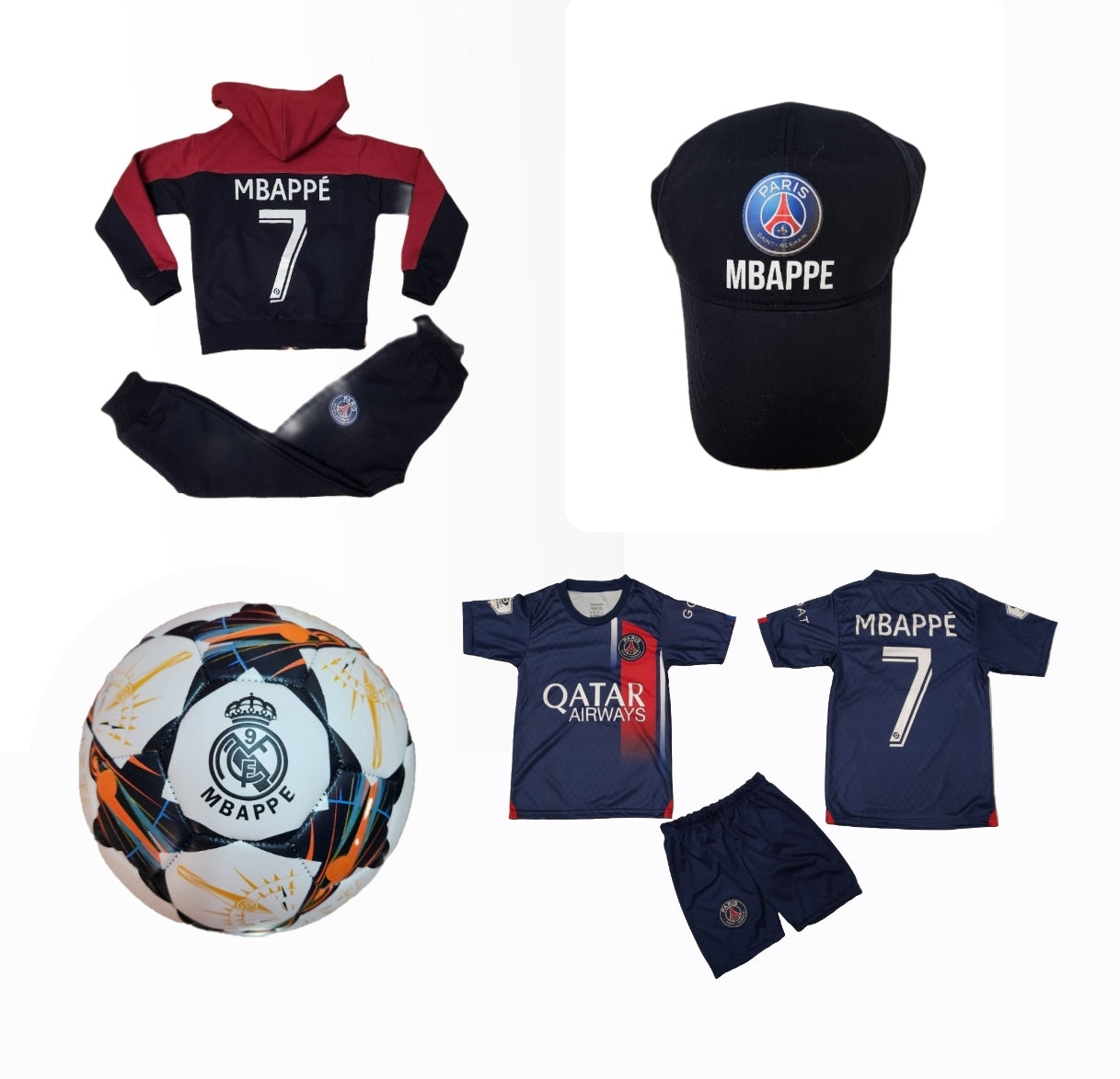 Детска футболна Екипировка на Мбапе Франция, за 8г. СЕТ Син