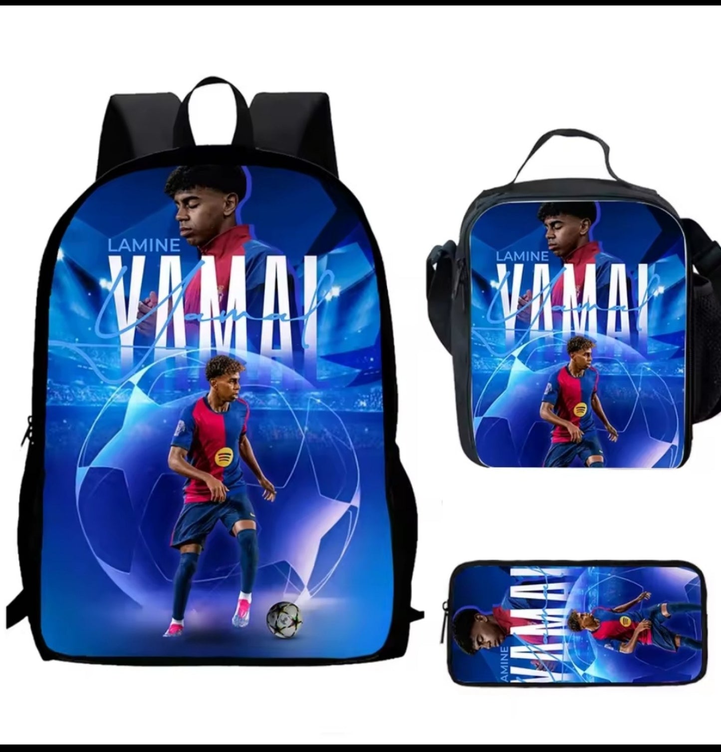 Футболна Ученическа Раница Червен Комплект Lamine Yamal детско Ямал Барселона