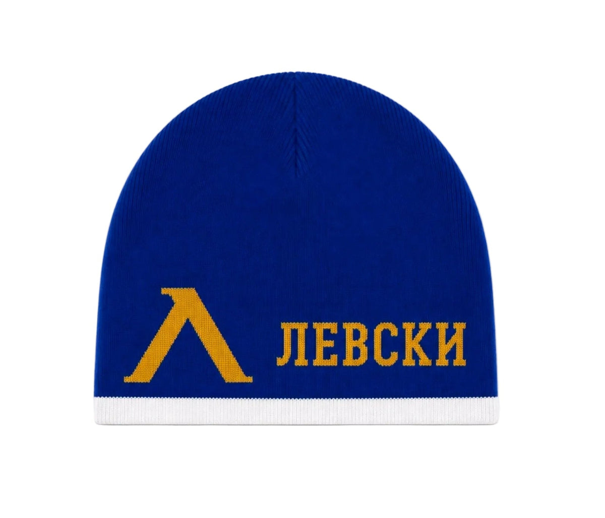 26/27 Левски | LEVSKI Спортна шапка Зимна, Футбoлна на Левски Син цвят с Бродерия Плетиво