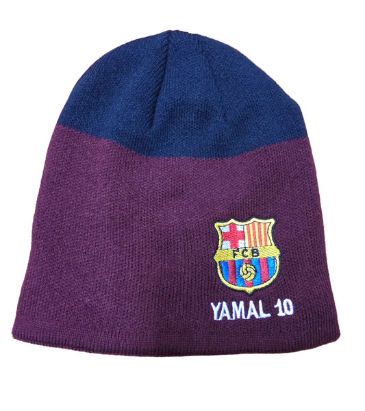 Yamal 10 Зимна Шапка, Футбoлна на Ламин Ямал Барселона Червено Бордо