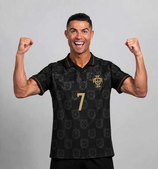 BLACK Световно 2026 FIFA Мъжка Черна Тениска на Роналдо 7  Португалия RONALDO Резервна EUSEBIO Edittion