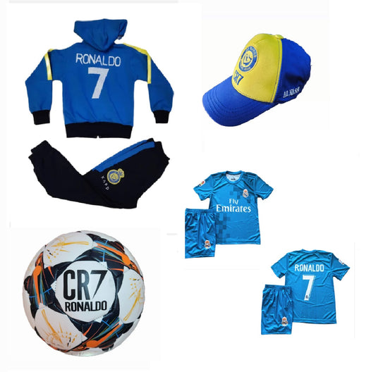 25/26 CR7 Детска футболна Екипировка на Роналдо, за 6г. СЕТ Син Реал Мадрид