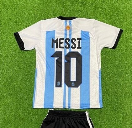 Детски спортен екип на Меси 10, футболен MESSI 10 ARGENTINA Син 2024