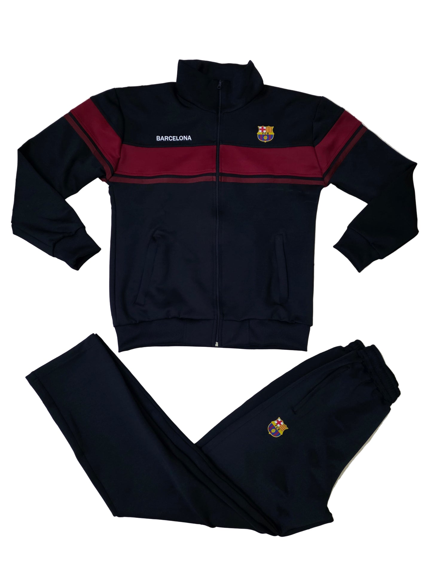 Мъжки спортен екип на Barcelona , Черно червен, Анцуг с дълъг ръкав Барселона