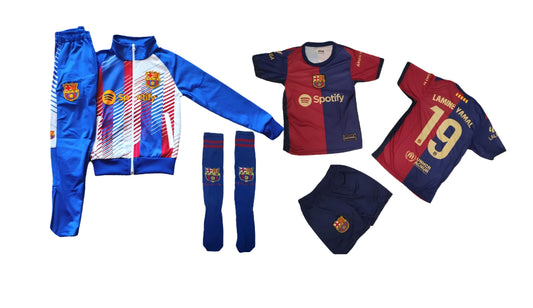 2026 Детски спортен Екип на Lamine Yamal 19 с Бял Анцуг Барселона Комплект Ламин Ямал