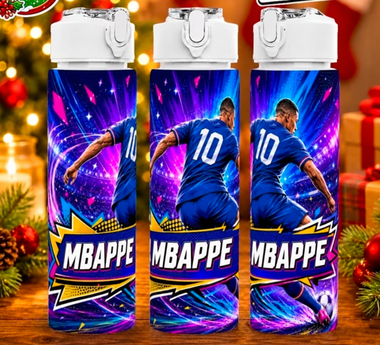 Футболна Бутилка за вода светло синя Mbappe 10