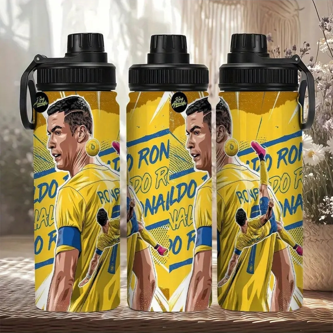 Футболна Бутилка за вода  RONALDO 7 детско CR7 Жълто Ал Насър