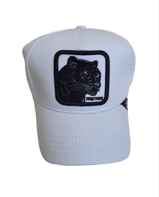 Бяла Пантера Panter Oficial Model GOORIN BROS White Panter Черна шапка с Козирка Пантера