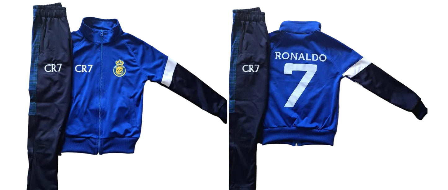 Световно 26 Детски спортен екип на Роналдо, Син, Анцуг с дълъг ръкав RONALDO Ал Насър