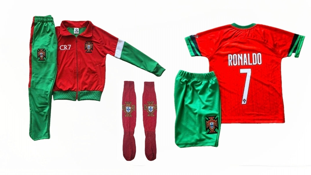 2026 Детски футболен екип на Роналдо, Червен Португалия Спортен суитчър и анцуг RONALDO CR7