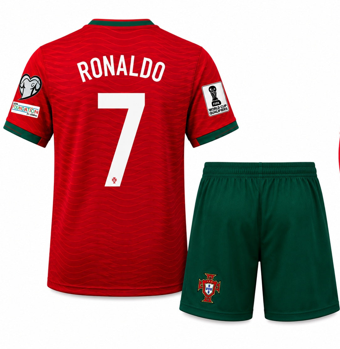 Portugal Ronaldo New FIFA BADGE  26/27 Мондиал Португалия Детски спортен екип на Роналдо 7