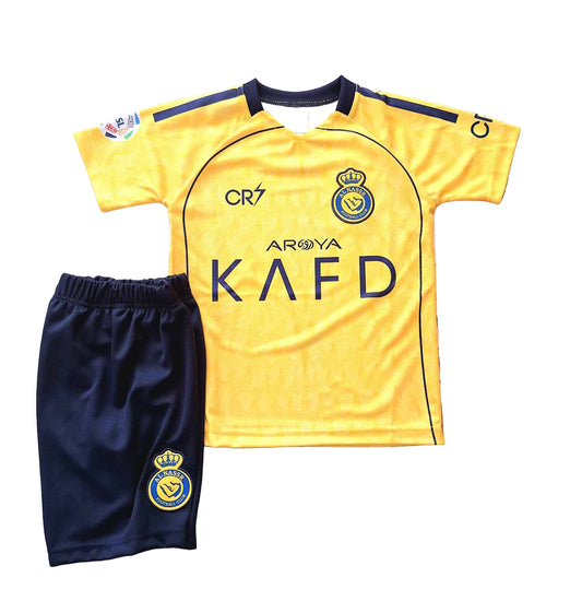 2026 CR7 Жълт Детски спортен екип на Роналдо 7 с Зимна шапка футболен  AL NASSR 25/26 CRISTIANO