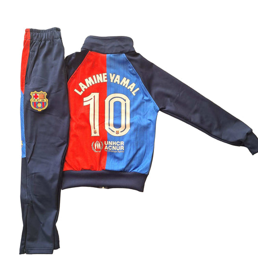 Yamal 10 New Детски спортен екип на Barcelona, Червен - син, Анцуг Ламин Ямал Барселона