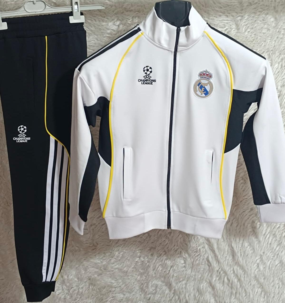 ШЛ спортен екип на Роналдо 7, Анцуг с дълъг ръкав Реал Мадрид - бял цвят