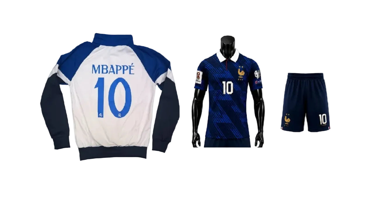 Детски спортен екип на Мбапе10 France Франция, Син Спортен анцуг MBAPPE 9 Real Madrid