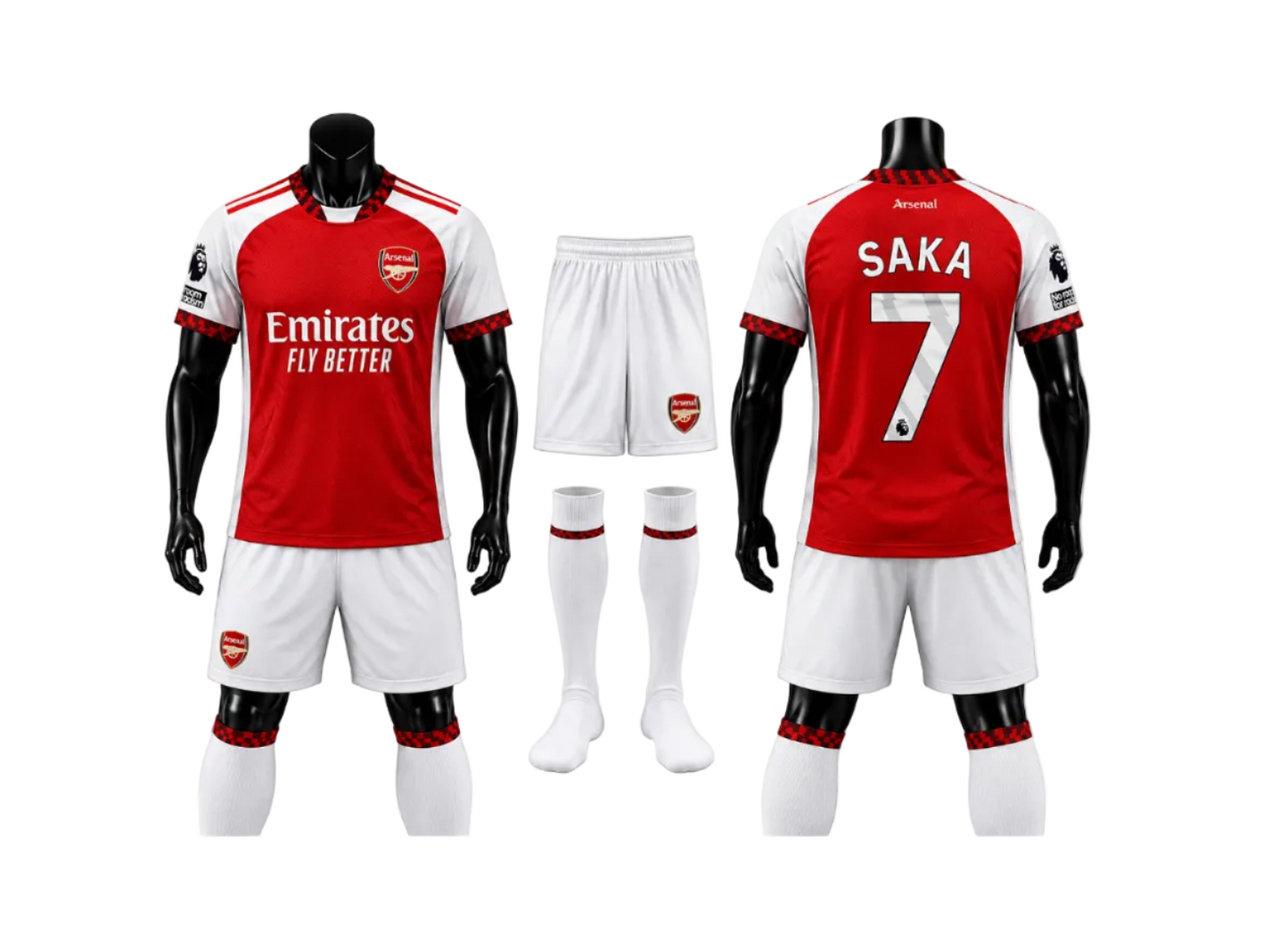 2027 Детски спортен екип на Букайо Сака 7 Арсенал с Чорапи, SAKA Arsenal + Подарък Гривна