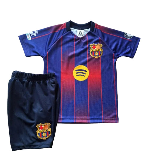 Шампионска лига 5, 25/26 Детски футболен екип с чорапи на RAPHINHA 11, Барселона Син Рафиня