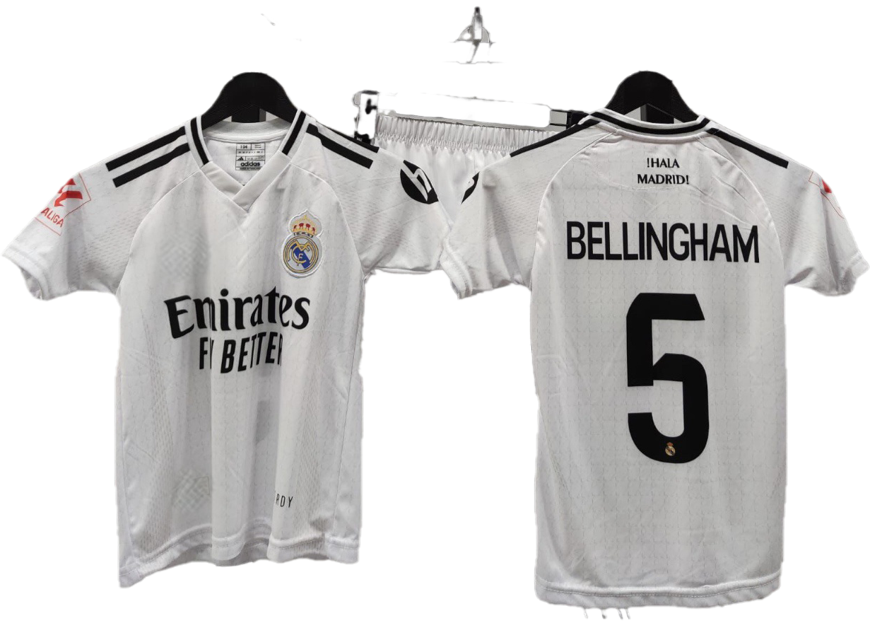 2025 Детски спортен екип на Джуд Белингам 5, футболен Bellingham REAL MADRID Бял 2024