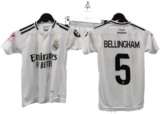 2025 Детски спортен екип на Джуд Белингам 5, футболен Bellingham REAL MADRID Бял 2024