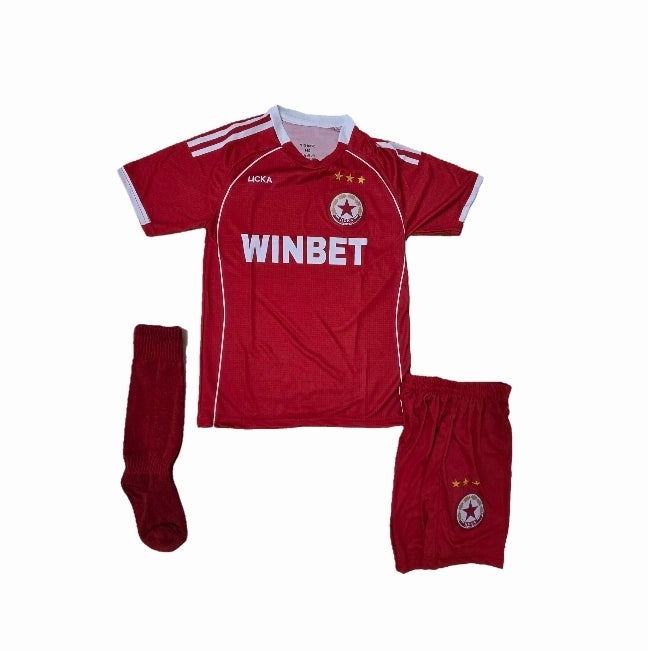 2026 Детски сет ЦСКА с Чорапи + анцуг Бял Червен, футболен ЦСКА