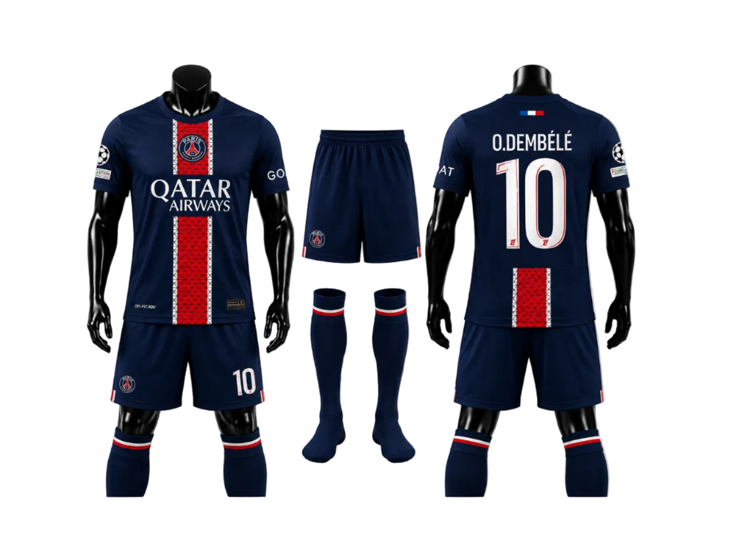 26/27Детски спортен екип на Дембеле с чорапи футболен Dembele PARIS Син + Подарък Гривна