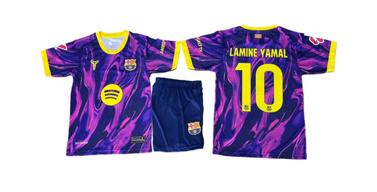 26г Детски спортен екип на Ламин Ямал Барселона с Чорапи | Лилав цвят Yamal