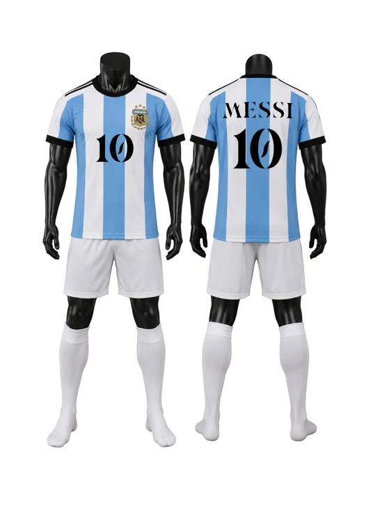 WOLRD CUP Детски Геймърски екип на Меси 10 с чорапи, футболен MESSI 10 ARGENTINA 2026