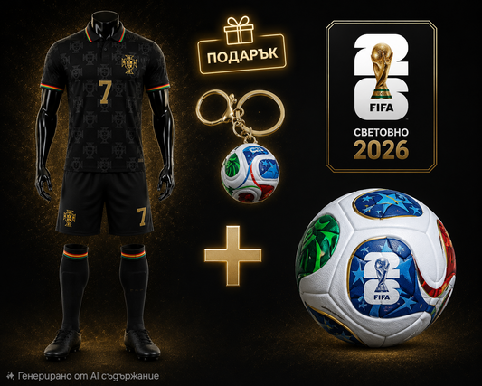 WORLD CUP CR7 Black Детски Екип Роналдо Топка Световно + Подарък Ключодържател