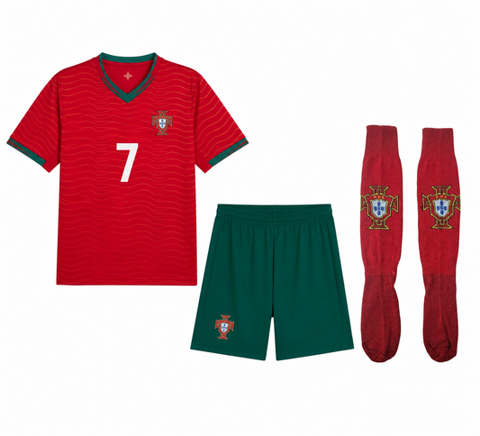 Фифа Световно 26 Детски спортен екип с Чорапи на CR7 Роналдо 7, ПОРТУГАЛИЯ PORTUGAL