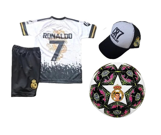 CR7 Детски Екип Роналдо, Реал Мадрид Дракон + Шапка + Топка | Комплект 2026